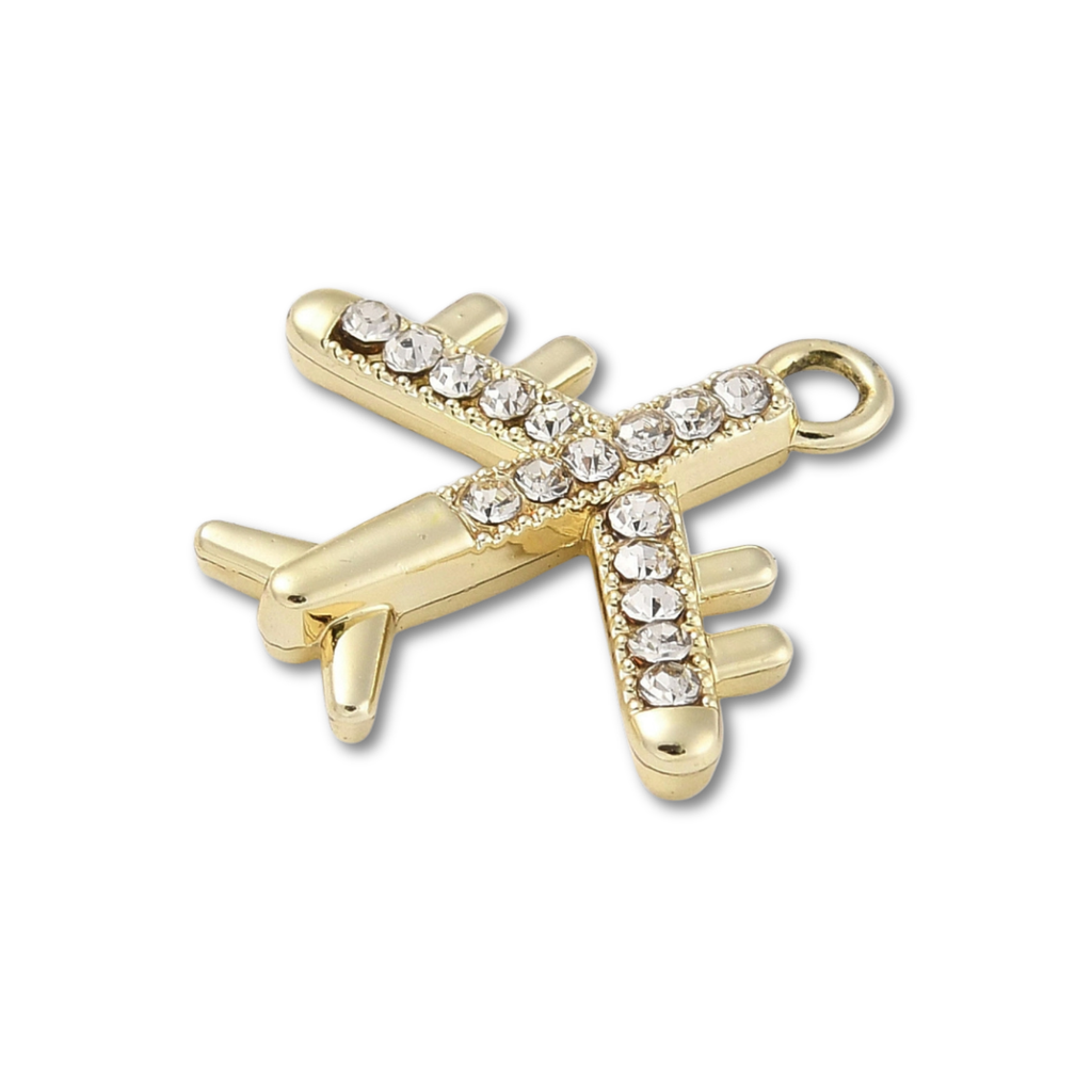 Gold Alloy Airplane Charm