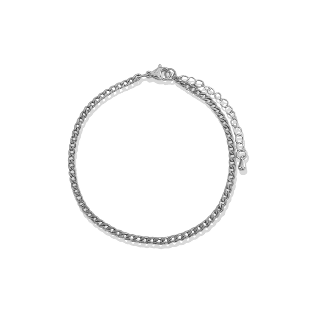 Curb Silver Chain Bracelet