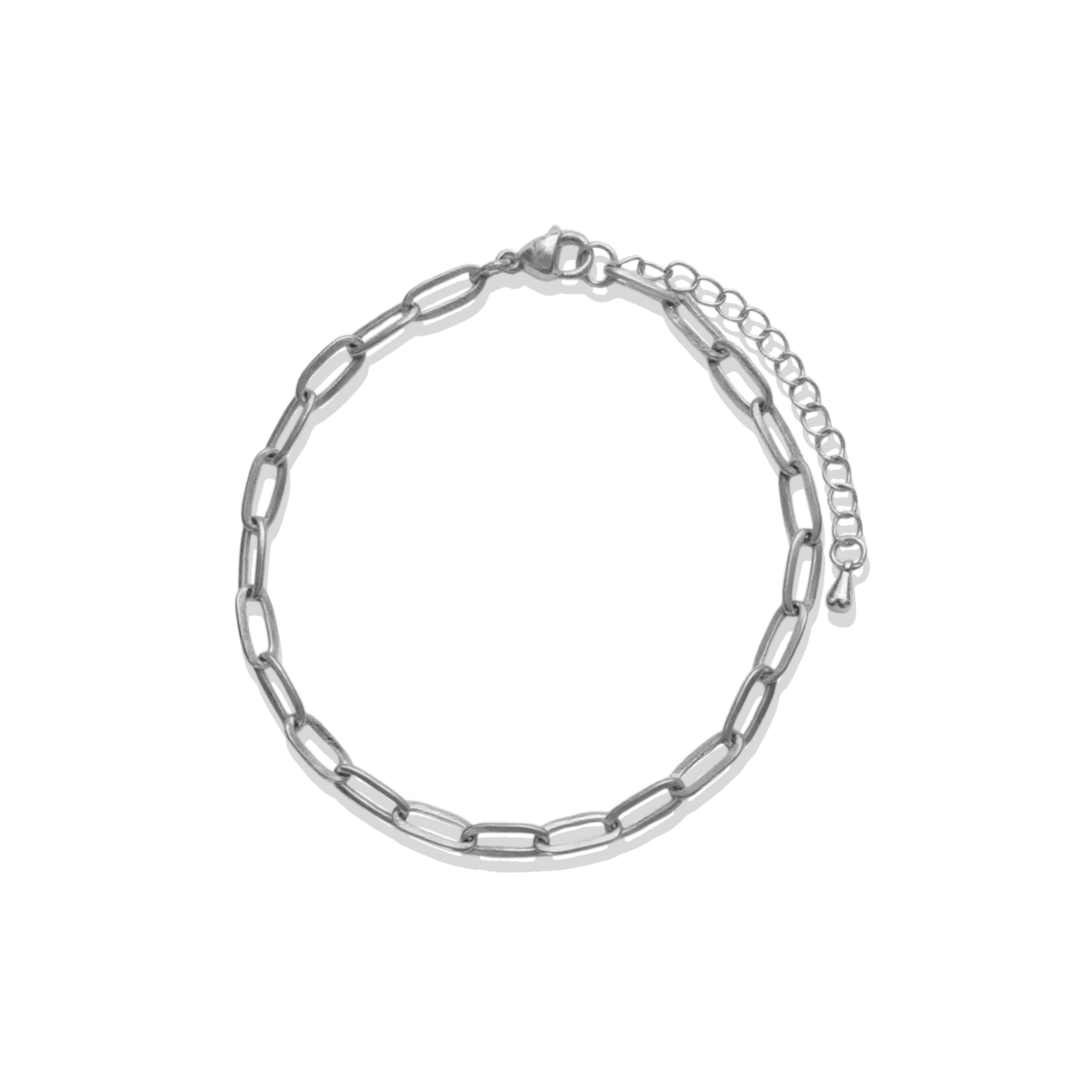 Paperclip Silver Chain Bracelet