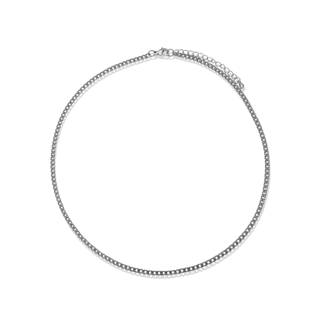 Curb Silver Chain Necklace