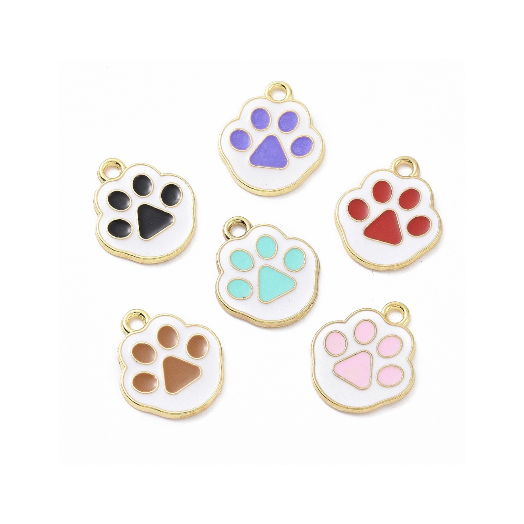 Gold Alloy Assorted Cat Paw Charm