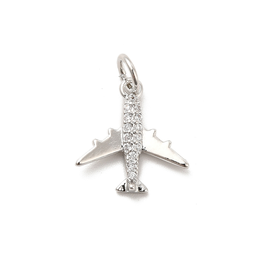 18k Gold Plated Brass Airplane Charm