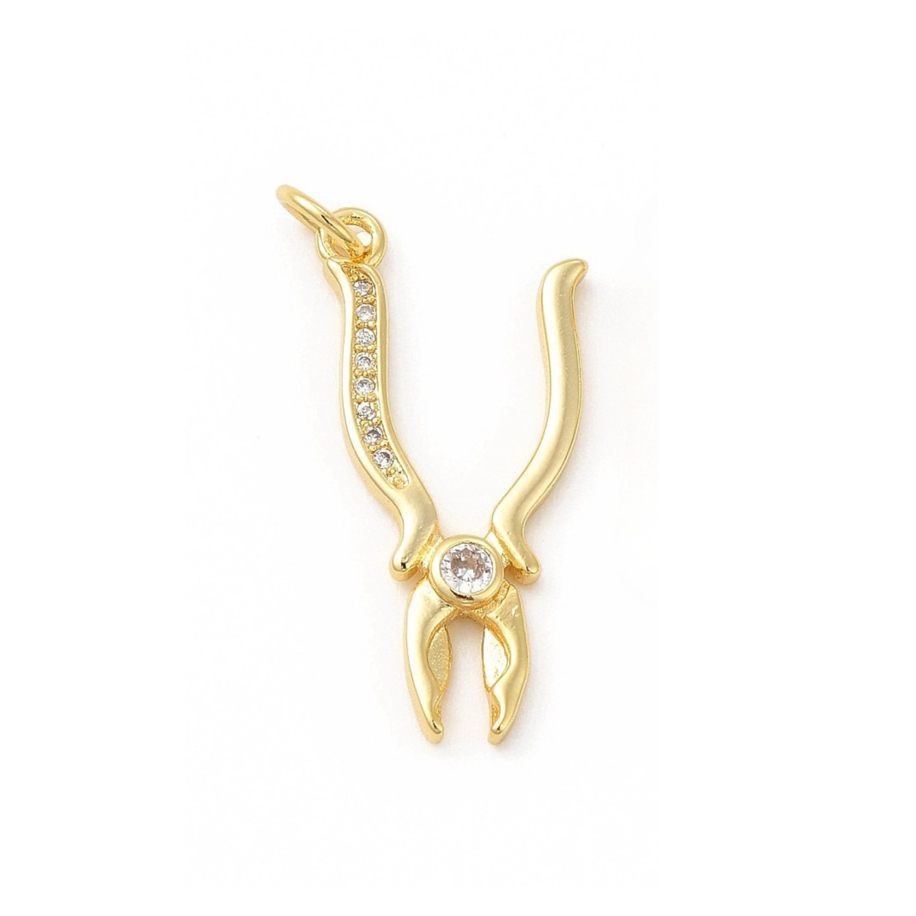 18k Gold Plated Brass Pliers Charm