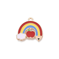 Gold Alloy Rainbow Pencil Charm