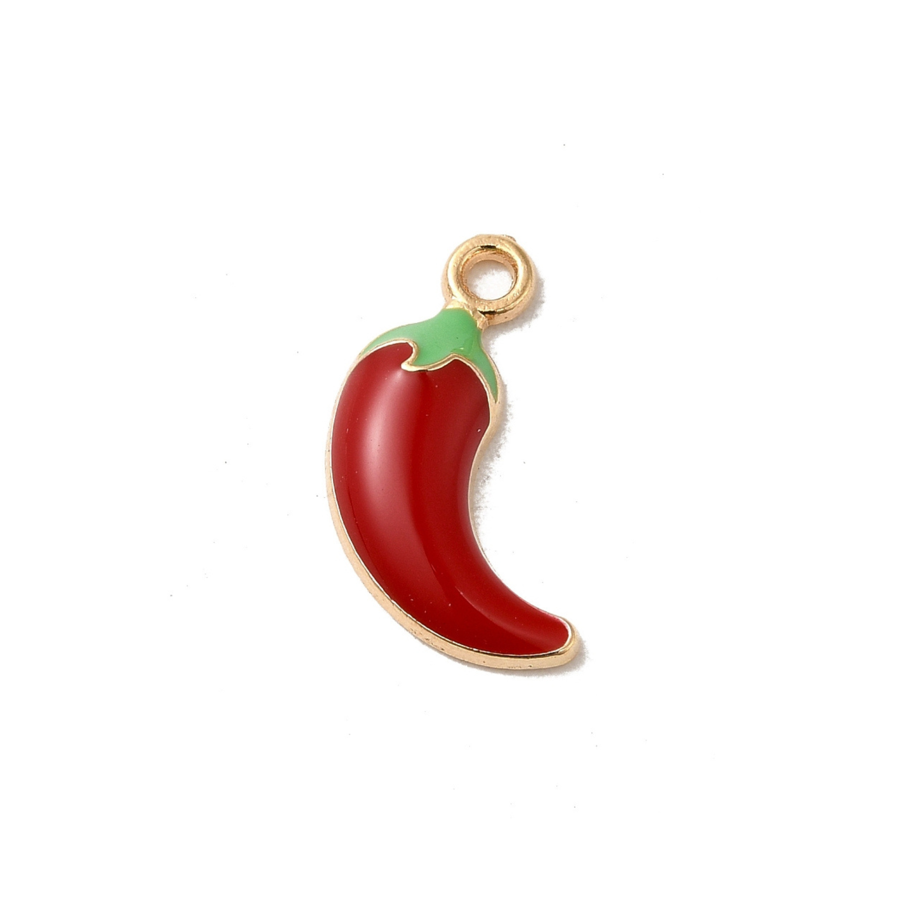 Gold Alloy Chili Pepper Charm