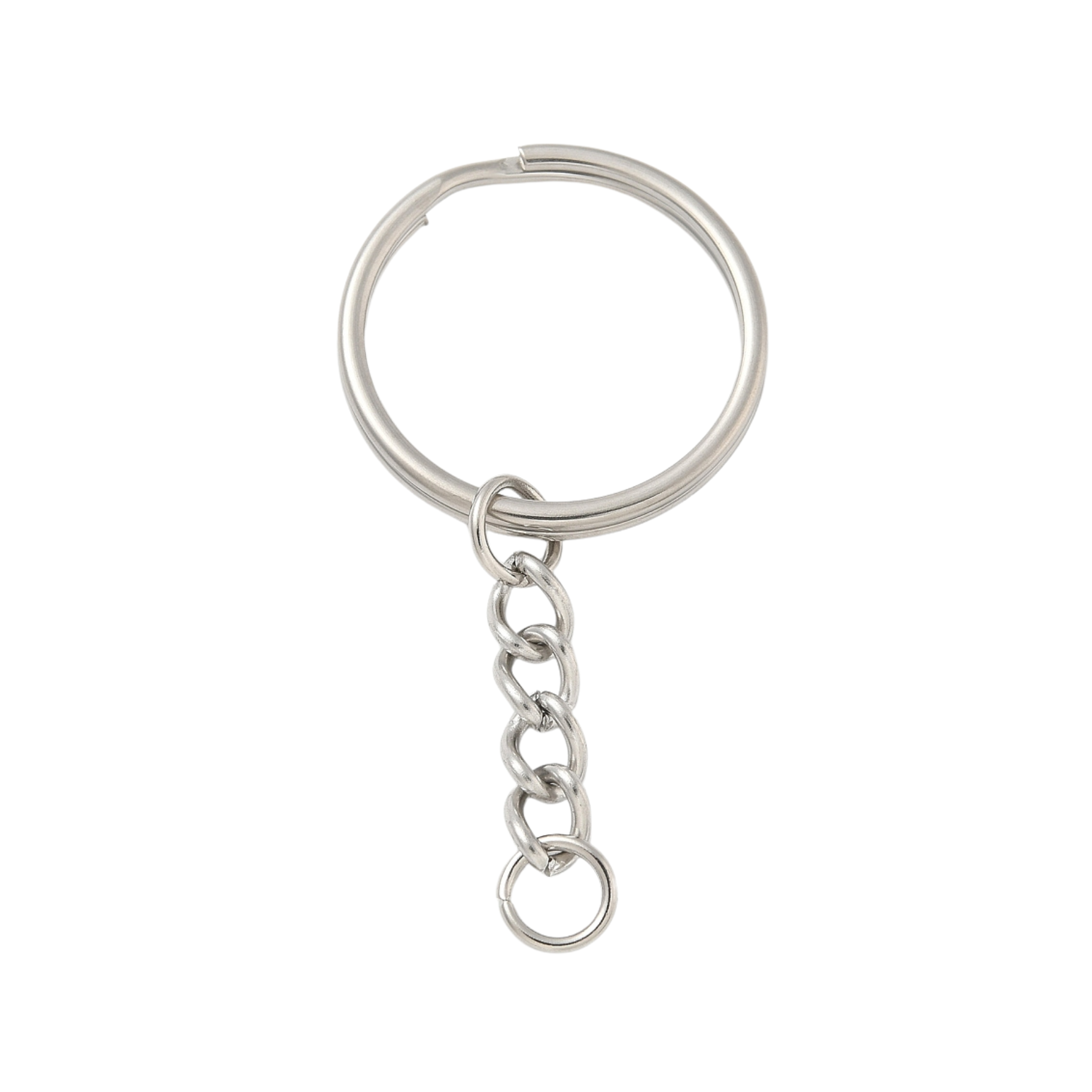 Silver Stainless Steel Split Keychain