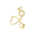 18k Gold Plated Brass Stethoscope Charm