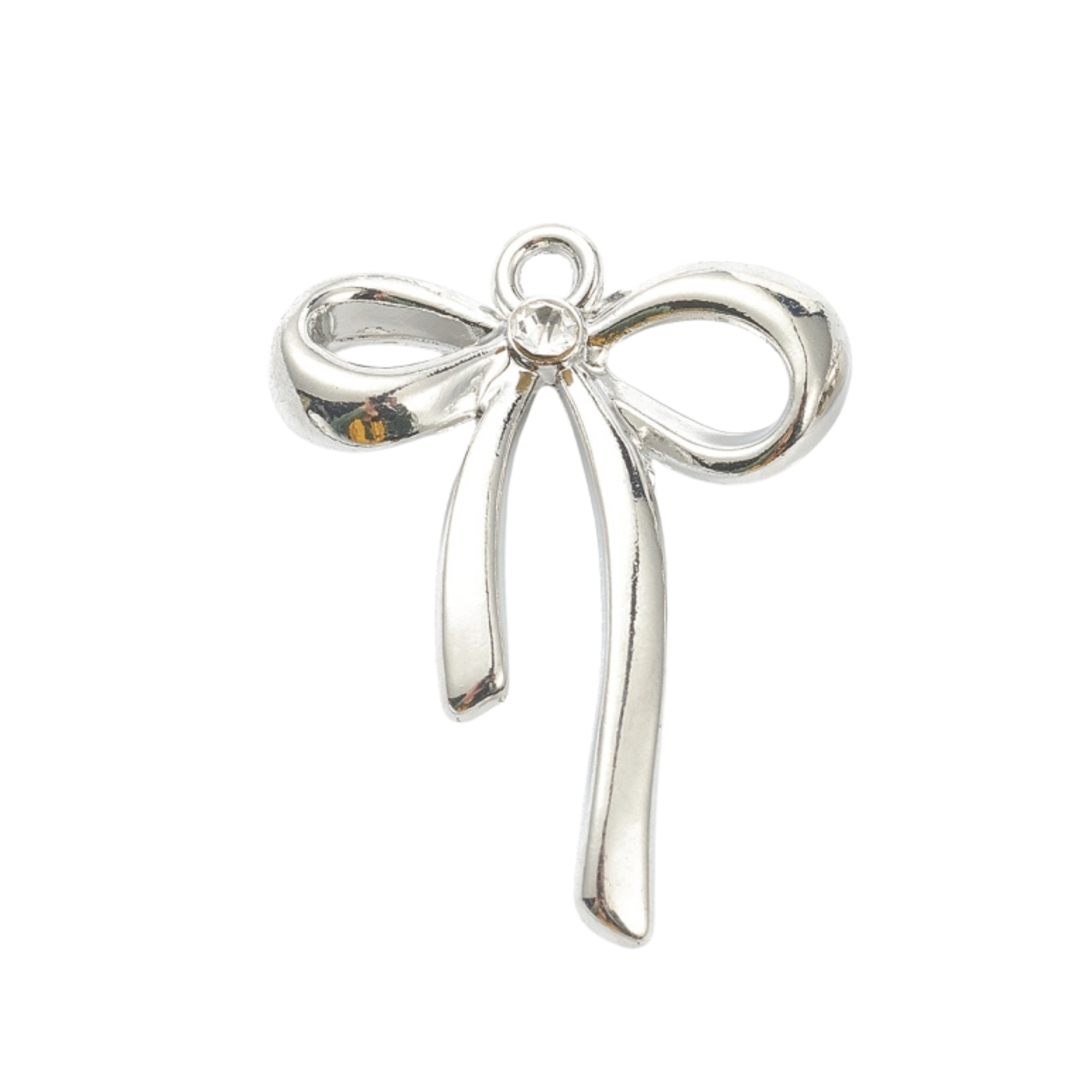 Silver Alloy Bow Charm