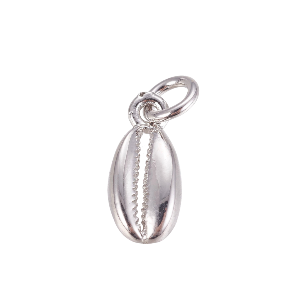 Silver Brass Cowrie Shell Charm