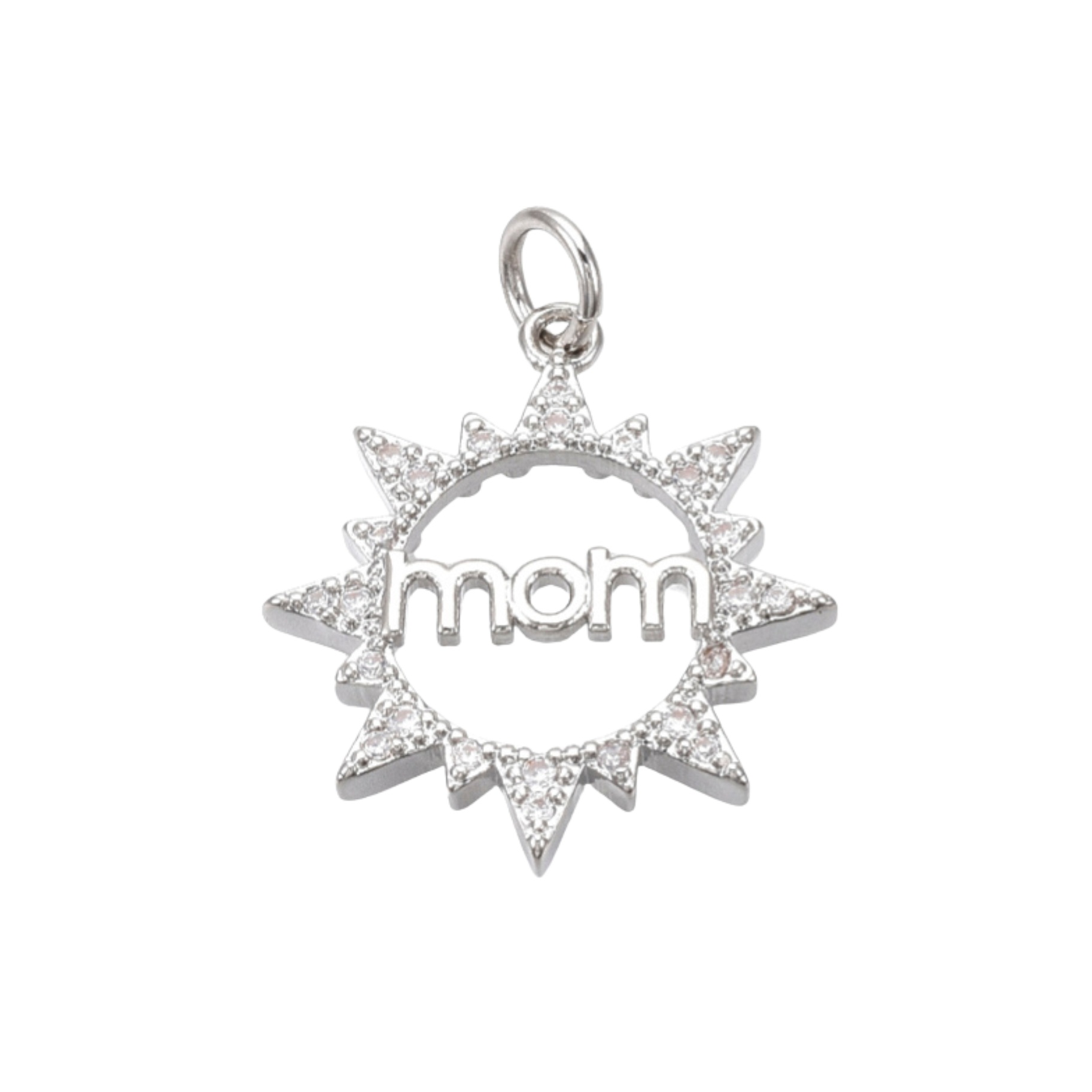 Silver Brass Mom Sun Charm