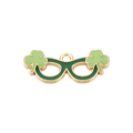 Gold Alloy Shamrock Glasses Charm