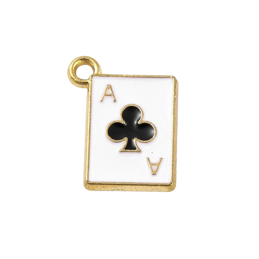 Gold Alloy Poker Card Charm