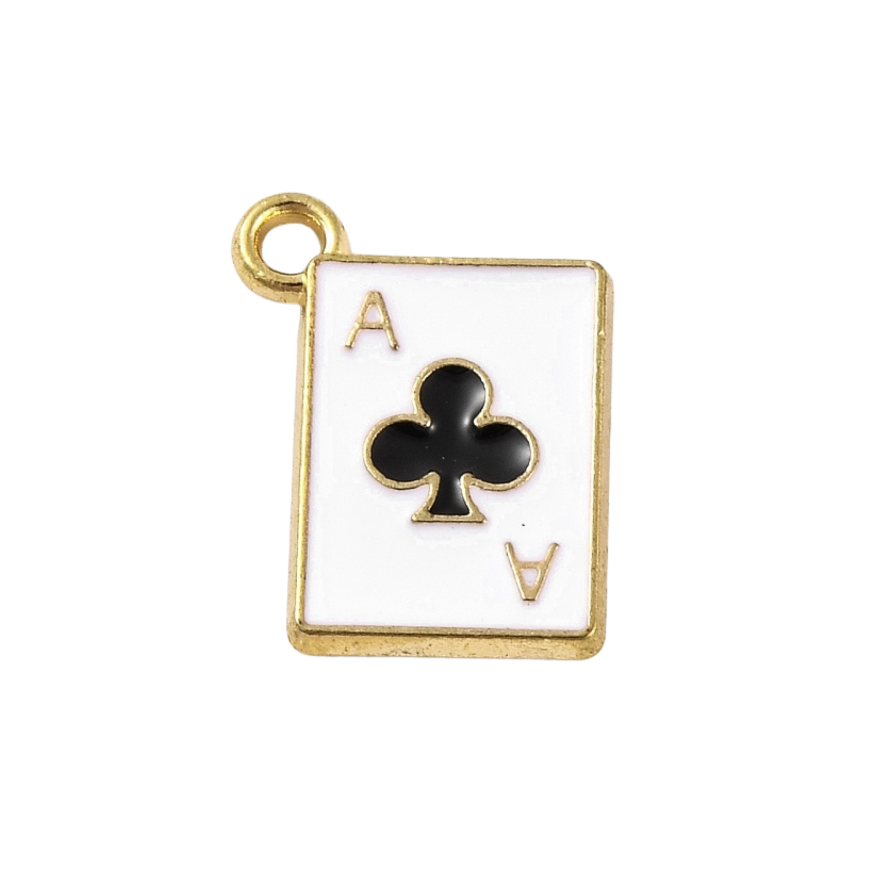 Gold Alloy Poker Card Charm