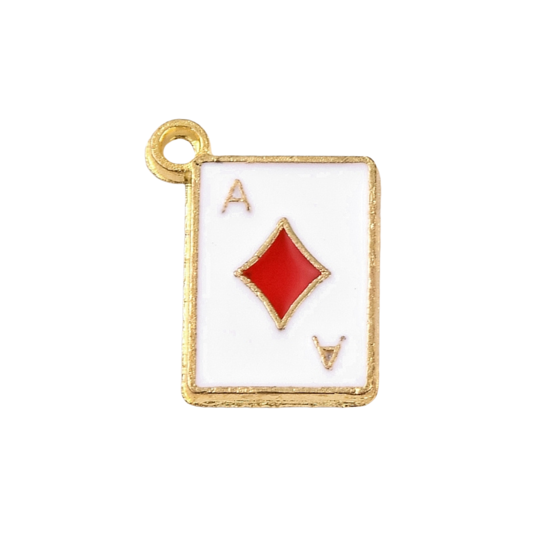 Gold Alloy Poker Card Charm