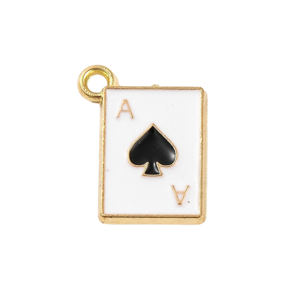 Gold Alloy Poker Card Charm