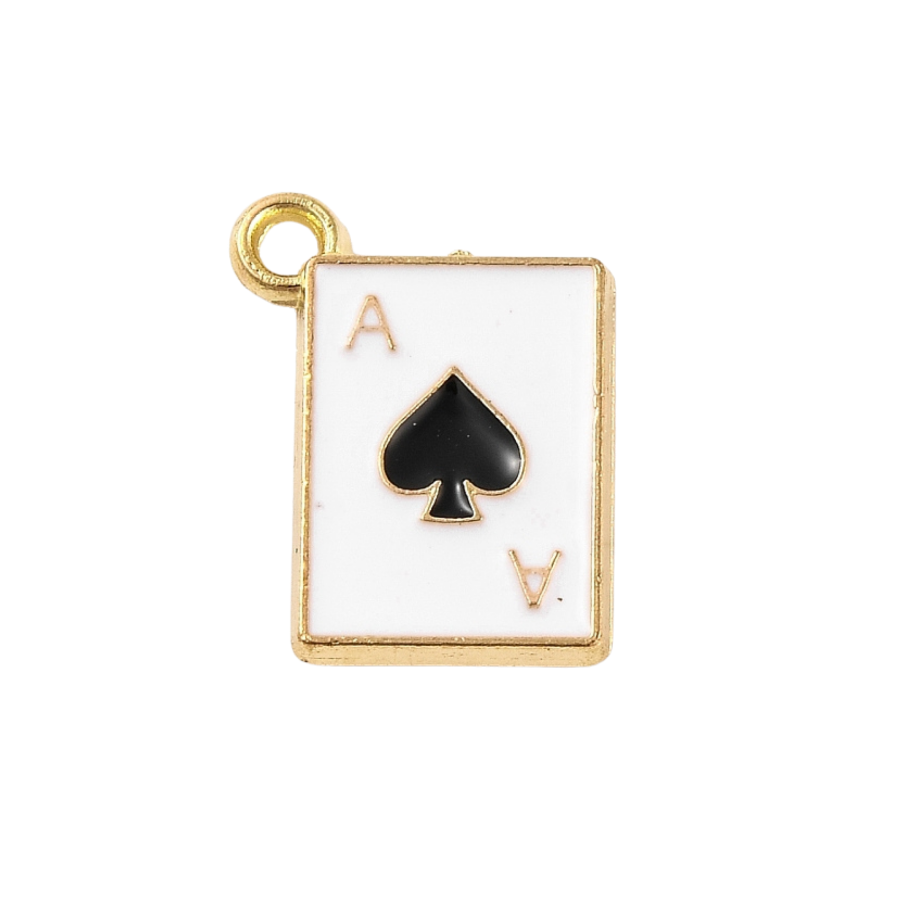 Gold Alloy Poker Card Charm