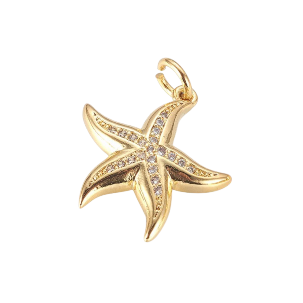 18k Gold Plated Brass Starfish Charm