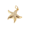 18k Gold Plated Brass Starfish Charm