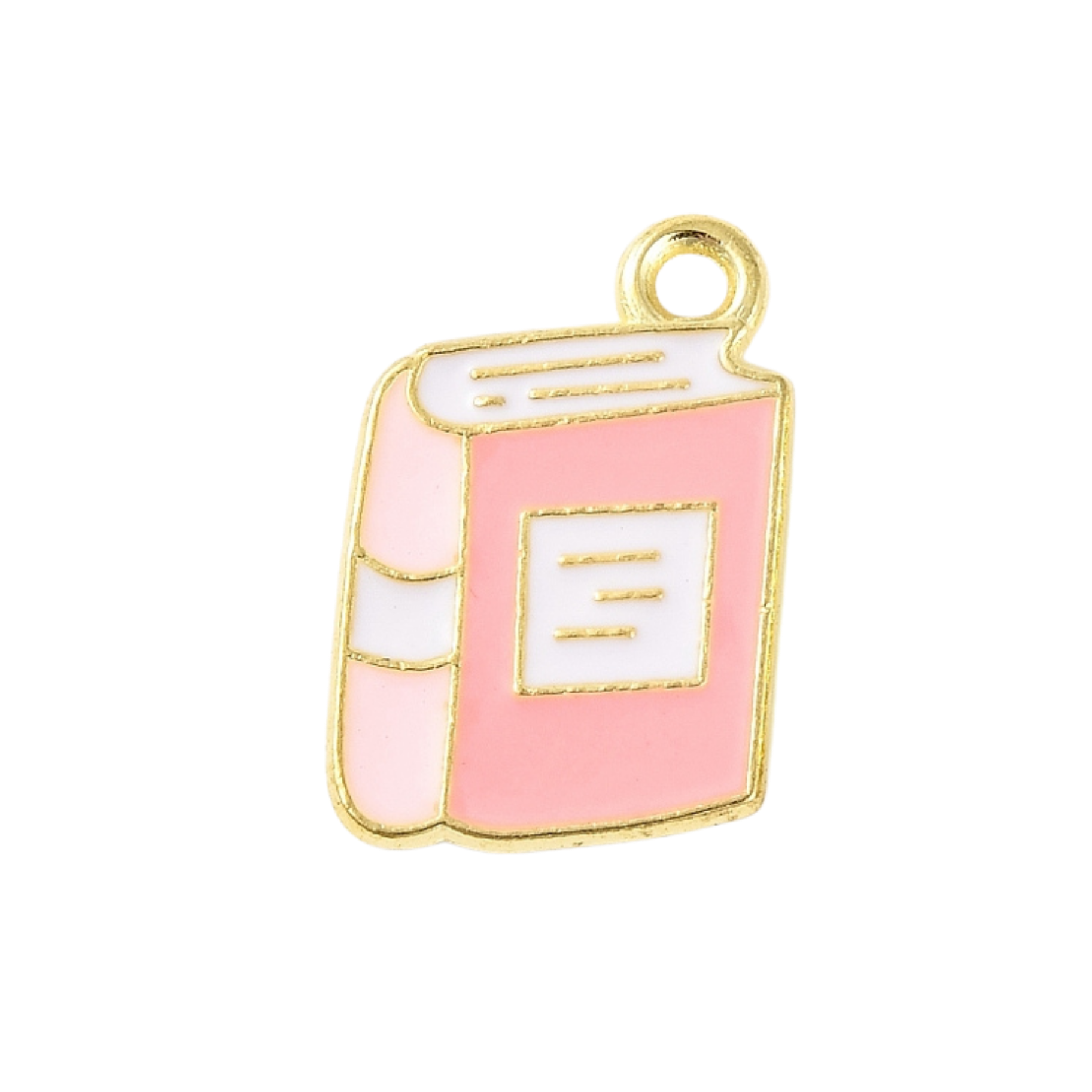 Gold Alloy Colorful Book Charm