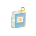 Gold Alloy Colorful Book Charm