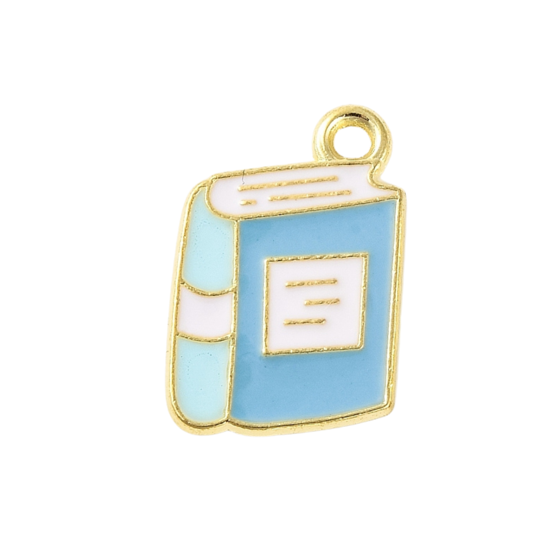 Gold Alloy Colorful Book Charm