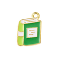 Gold Alloy Colorful Book Charm
