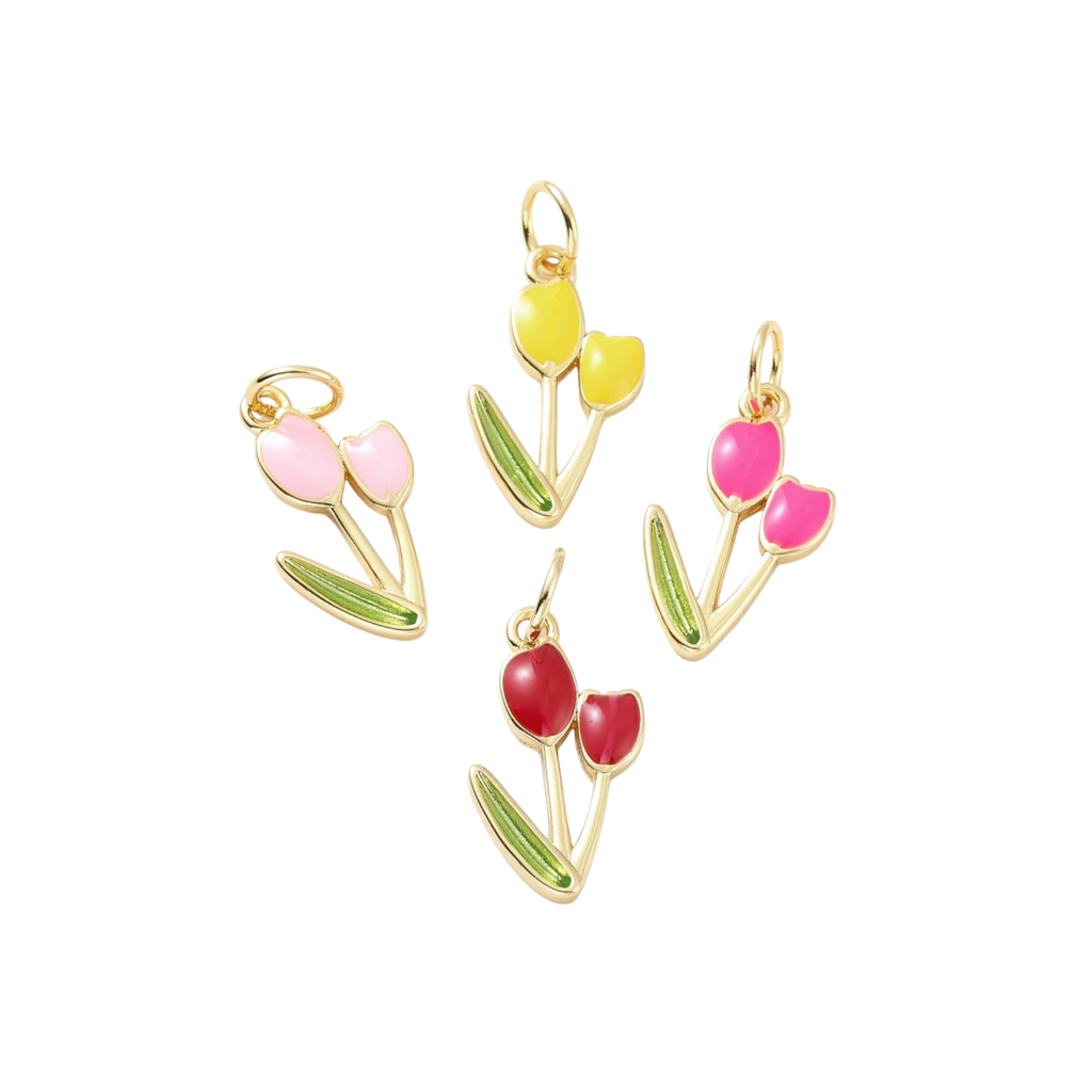 18k Gold Plated Brass Assorted Tulip Charm