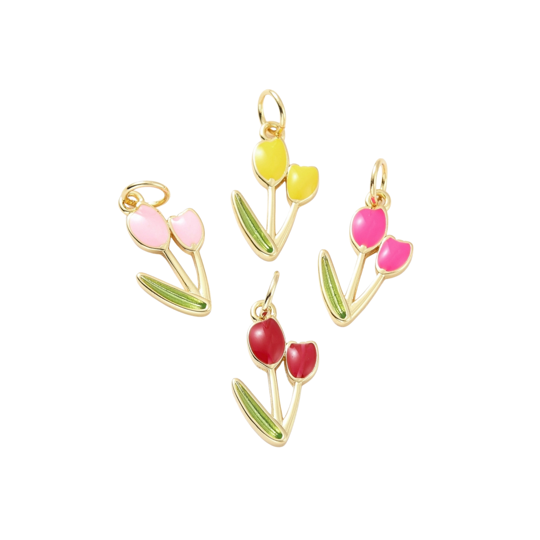 18k Gold Plated Brass Assorted Tulip Charm