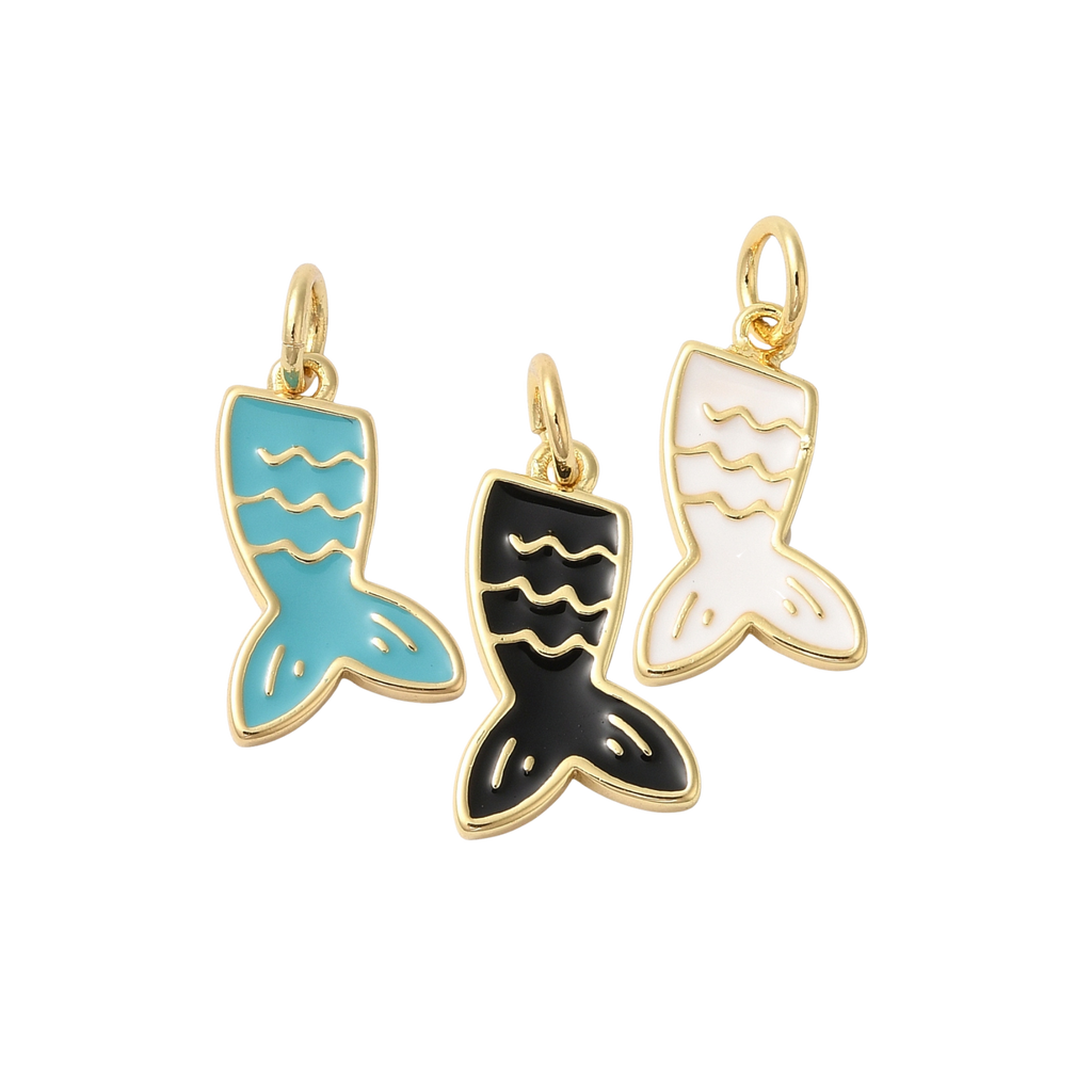 18k Gold Plated Brass Fish Tail Charm
