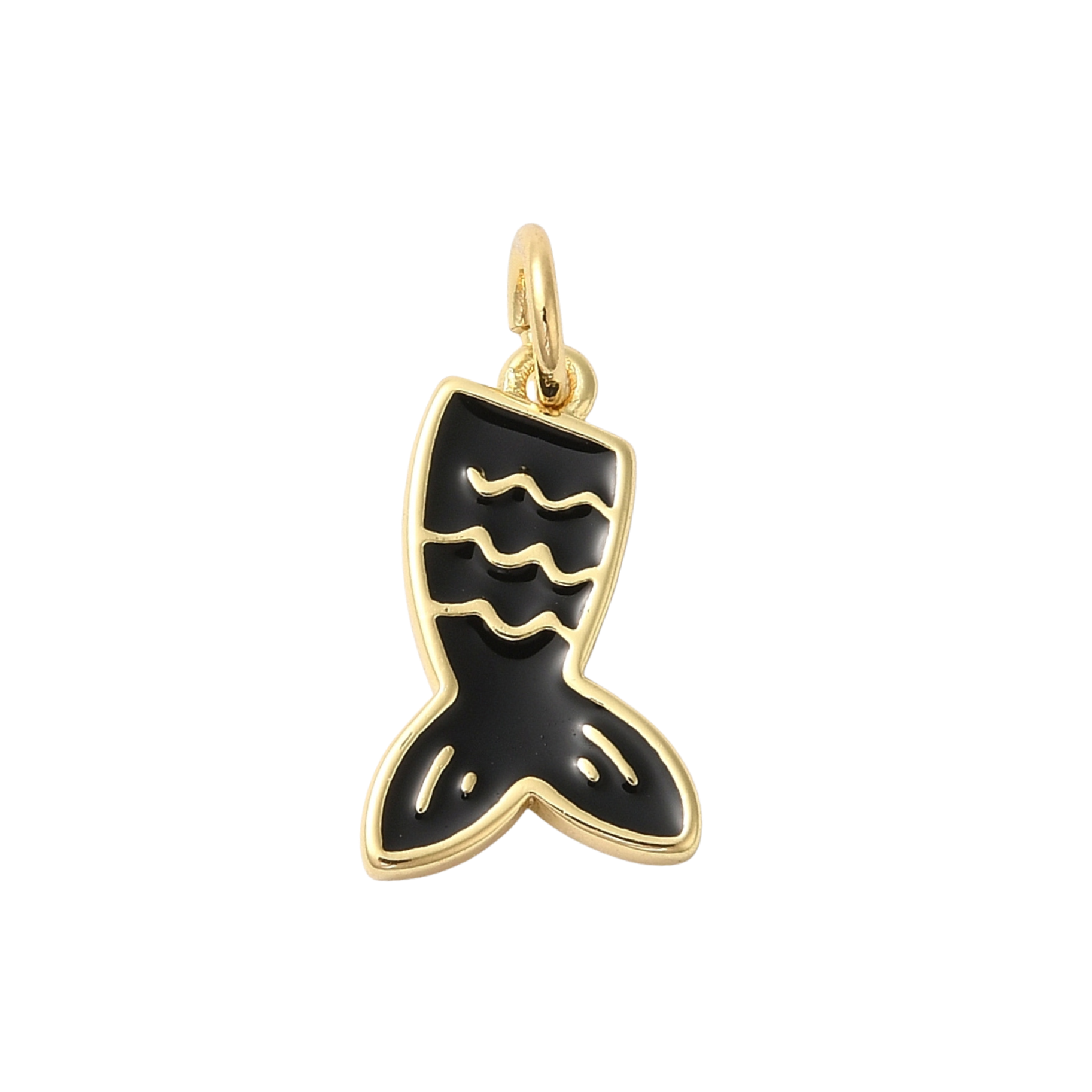 18k Gold Plated Brass Fish Tail Charm