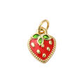18k Gold Plated Brass Strawberry Charm
