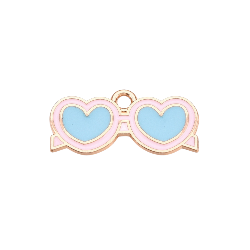 Gold Alloy Heart Sunglasses Charm