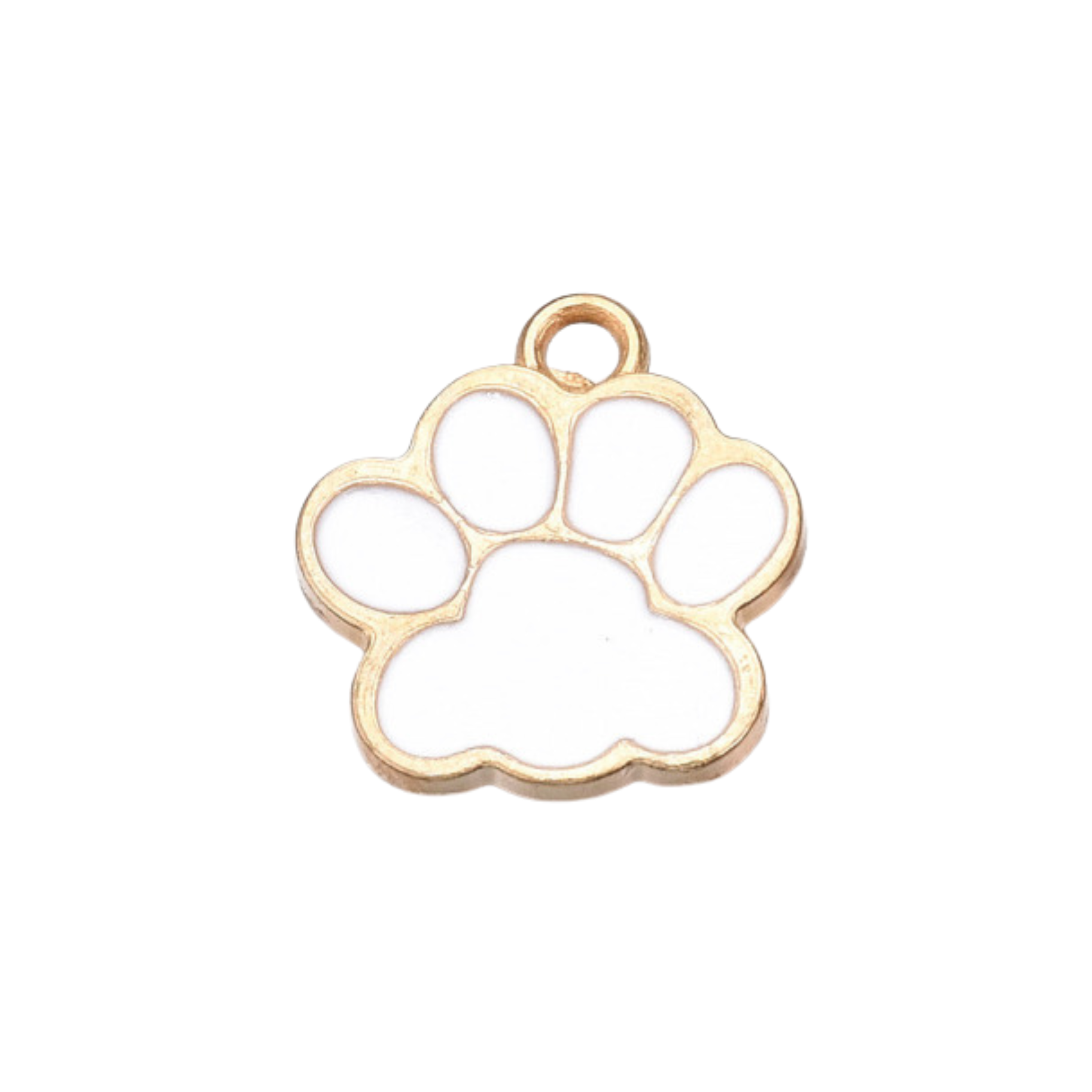 Gold Alloy Colorful Paw Print Charm
