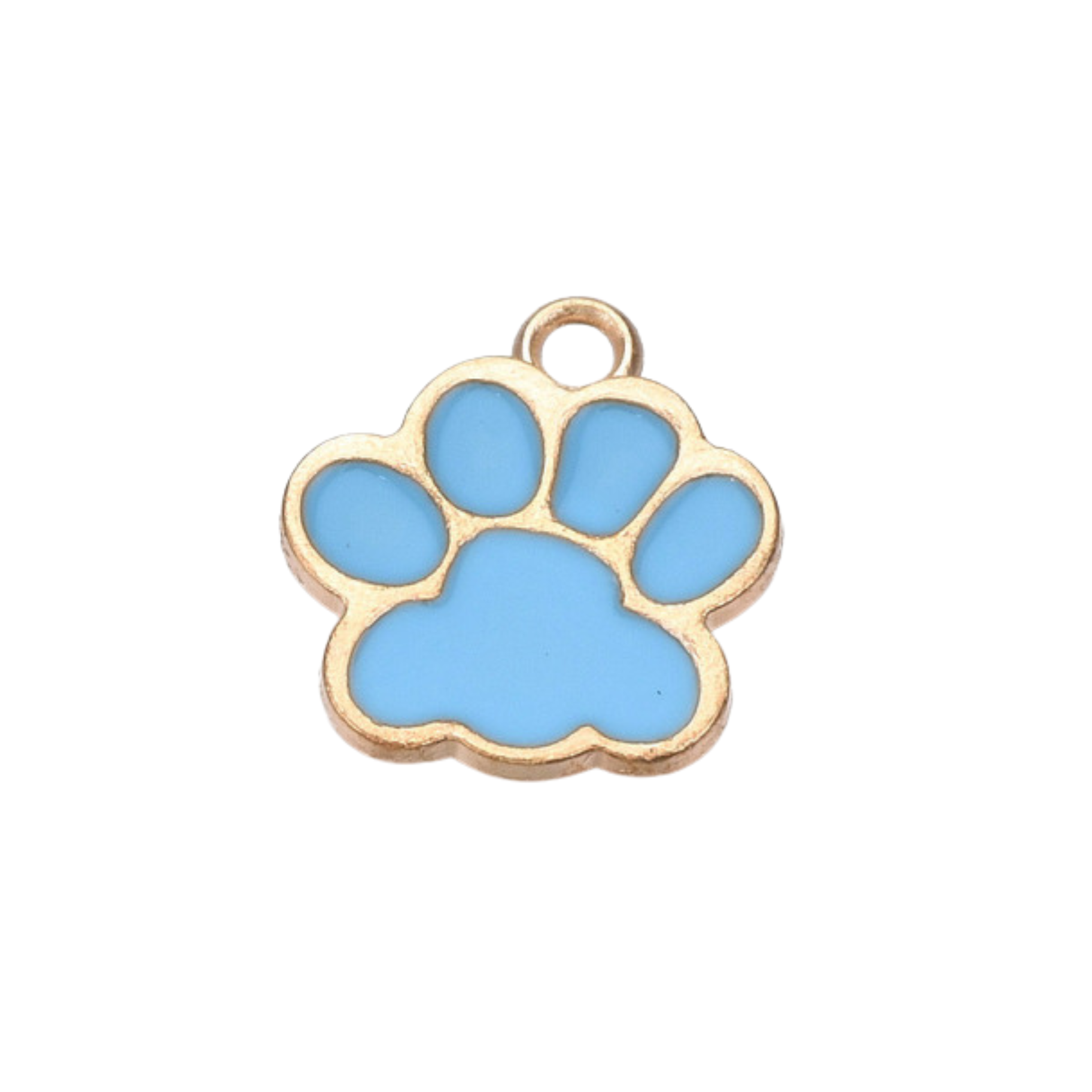 Gold Alloy Colorful Paw Print Charm