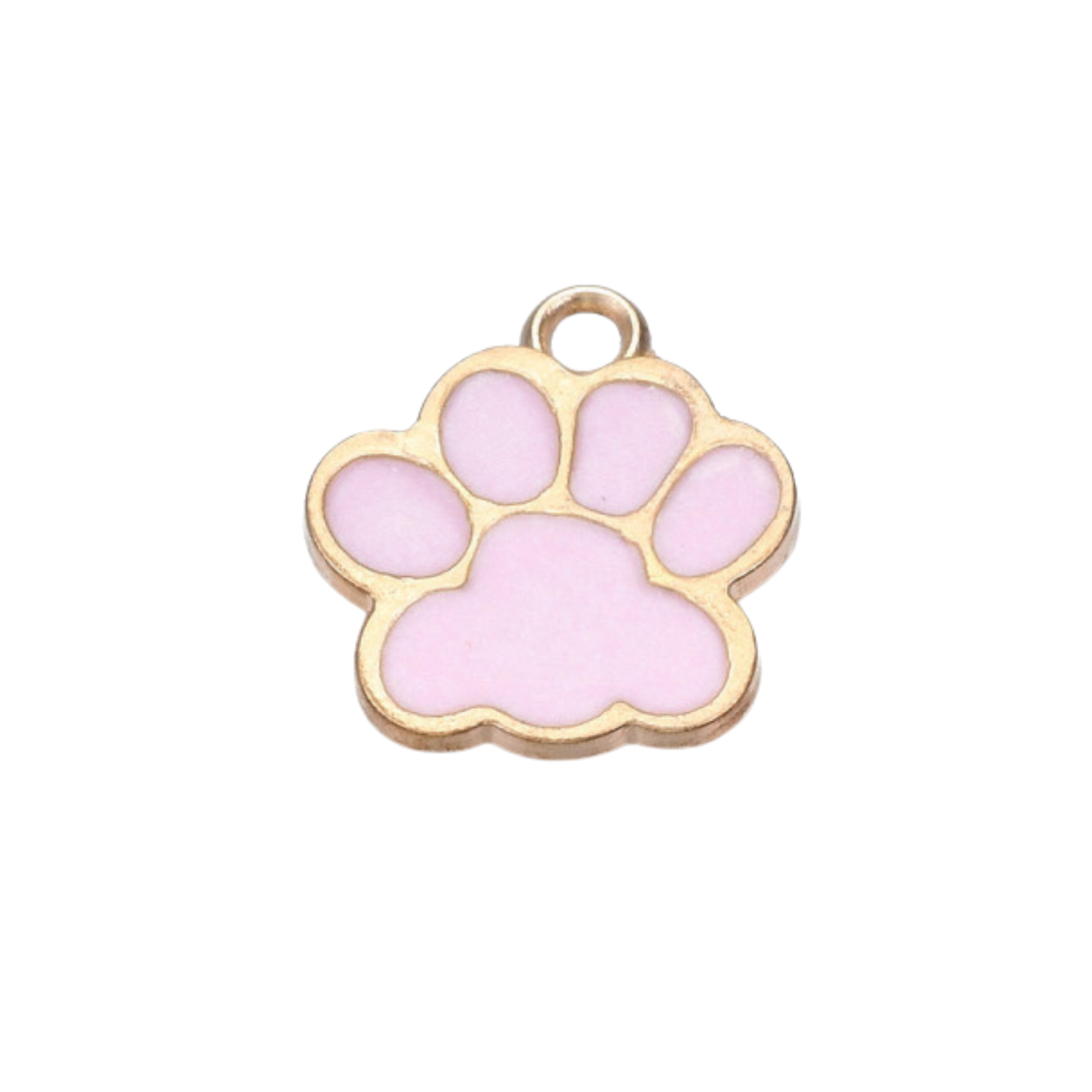 Gold Alloy Colorful Paw Print Charm