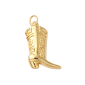 18k Gold Plated Brass Cowboy Boot Charm