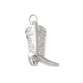 Silver Brass Cowboy Boot Charm