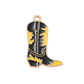 Gold Alloy Fire Cowboy Boot Charm