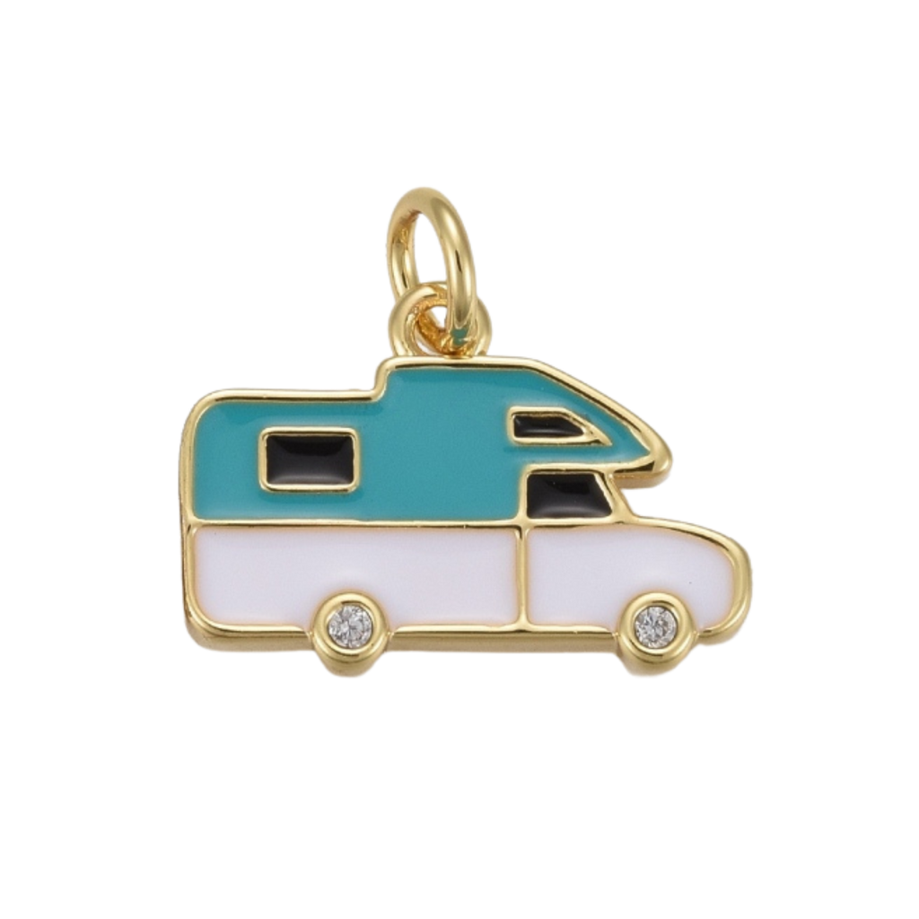 18k Gold Plated Brass Camper Charm