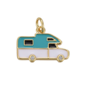 18k Gold Plated Brass Camper Charm