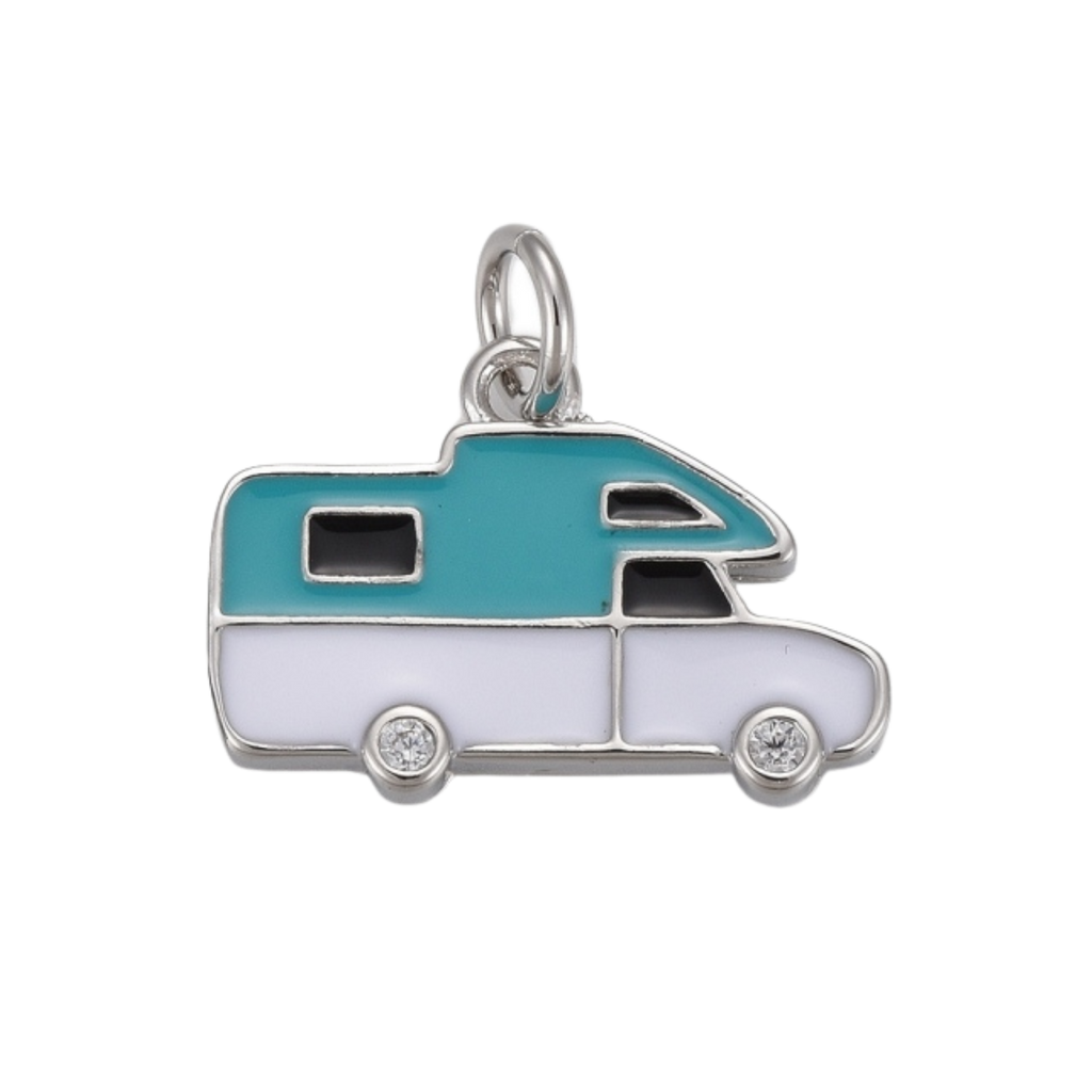 Silver Brass Camper Charm