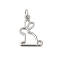 Silver Brass Rabbit Charm