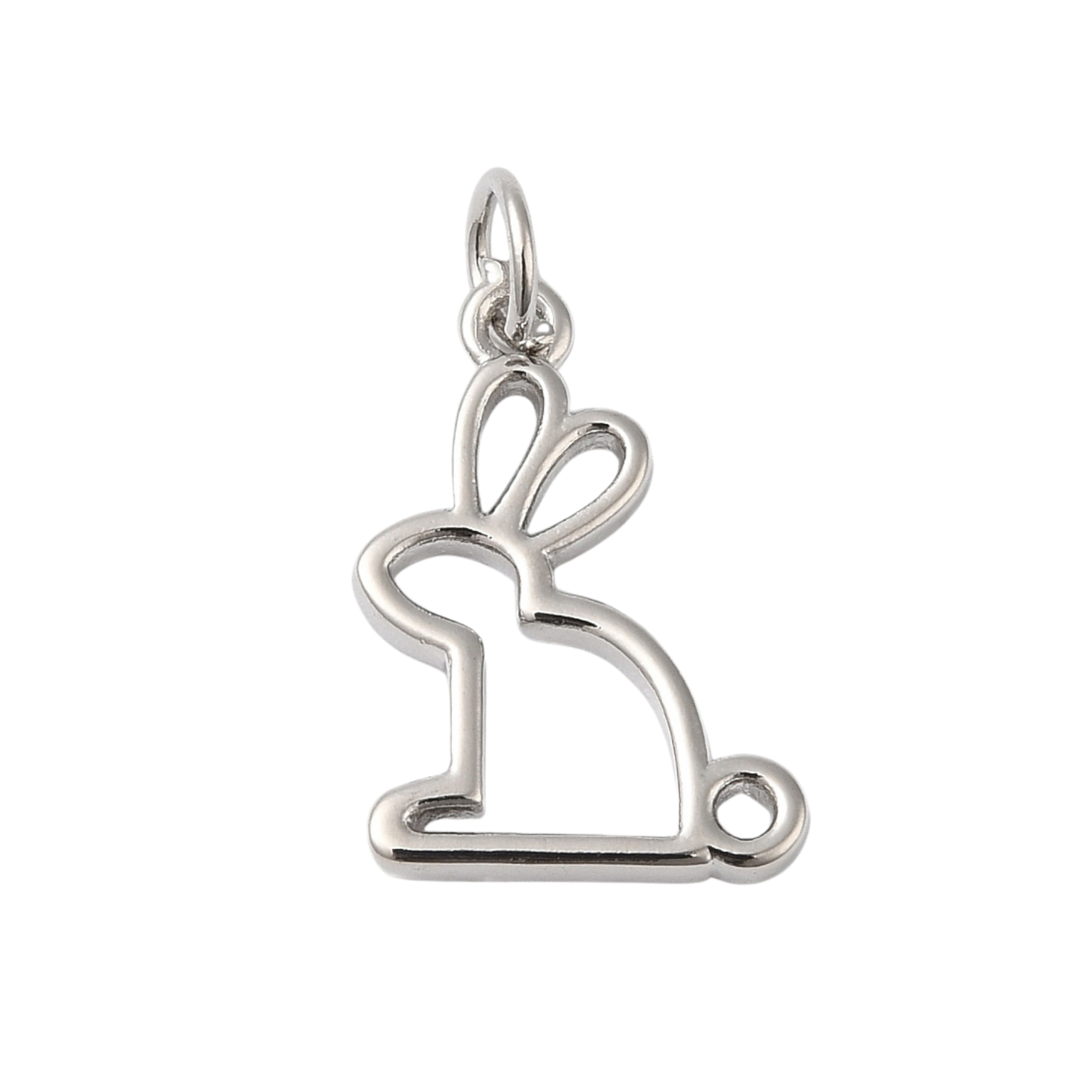 Silver Brass Rabbit Charm