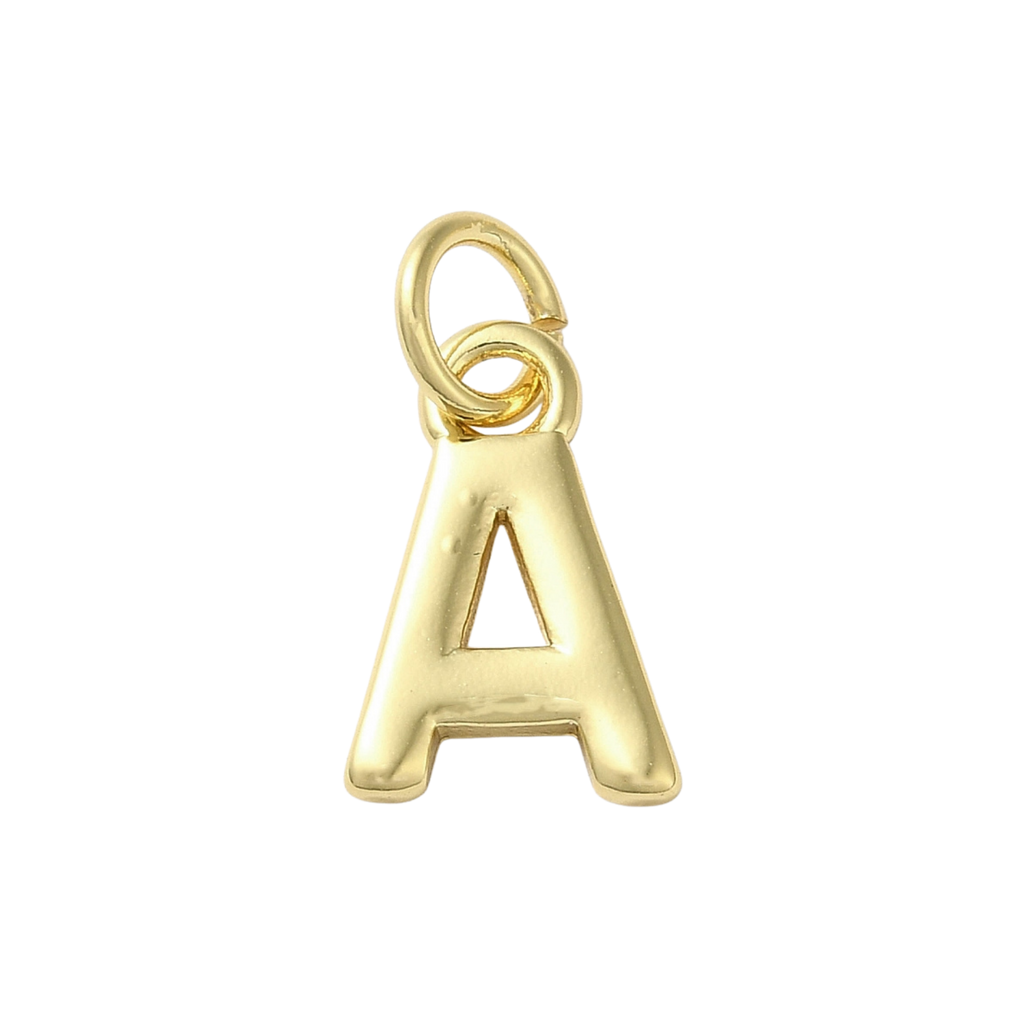 18k Gold Plated Brass Initial Charm Individual Letters