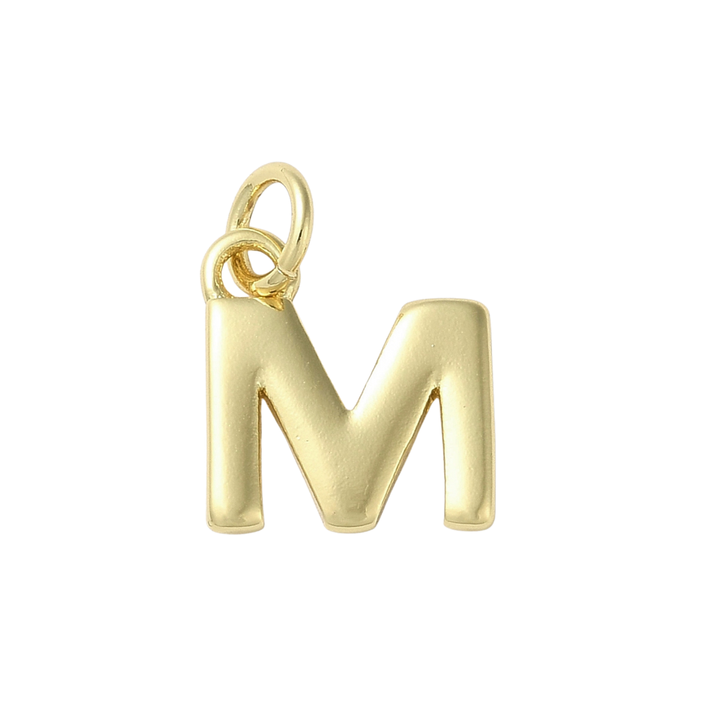 18k Gold Plated Brass Initial Charm Individual Letters