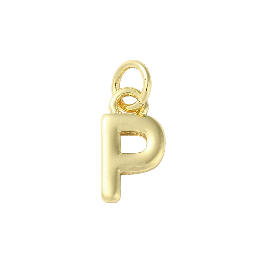 18k Gold Plated Brass Initial Charm Individual Letters