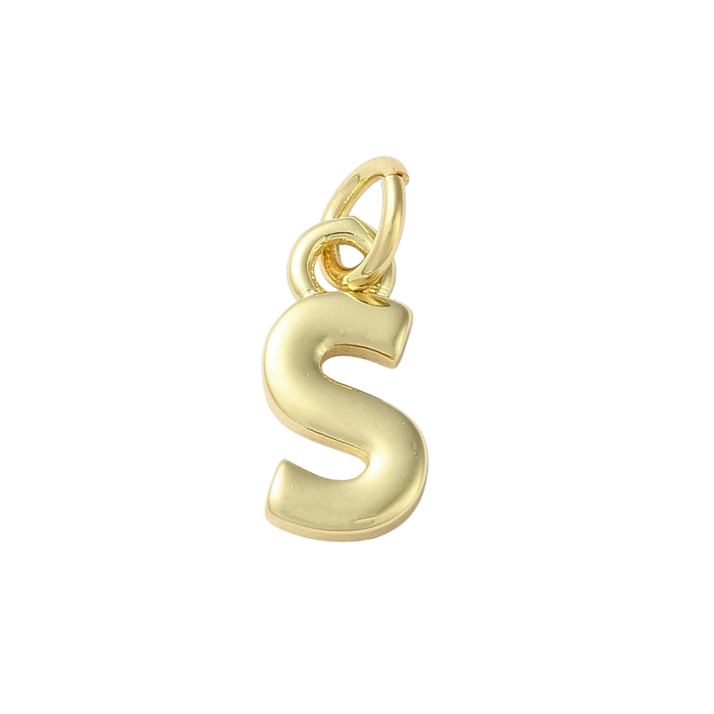 18k Gold Plated Brass Initial Charm Individual Letters