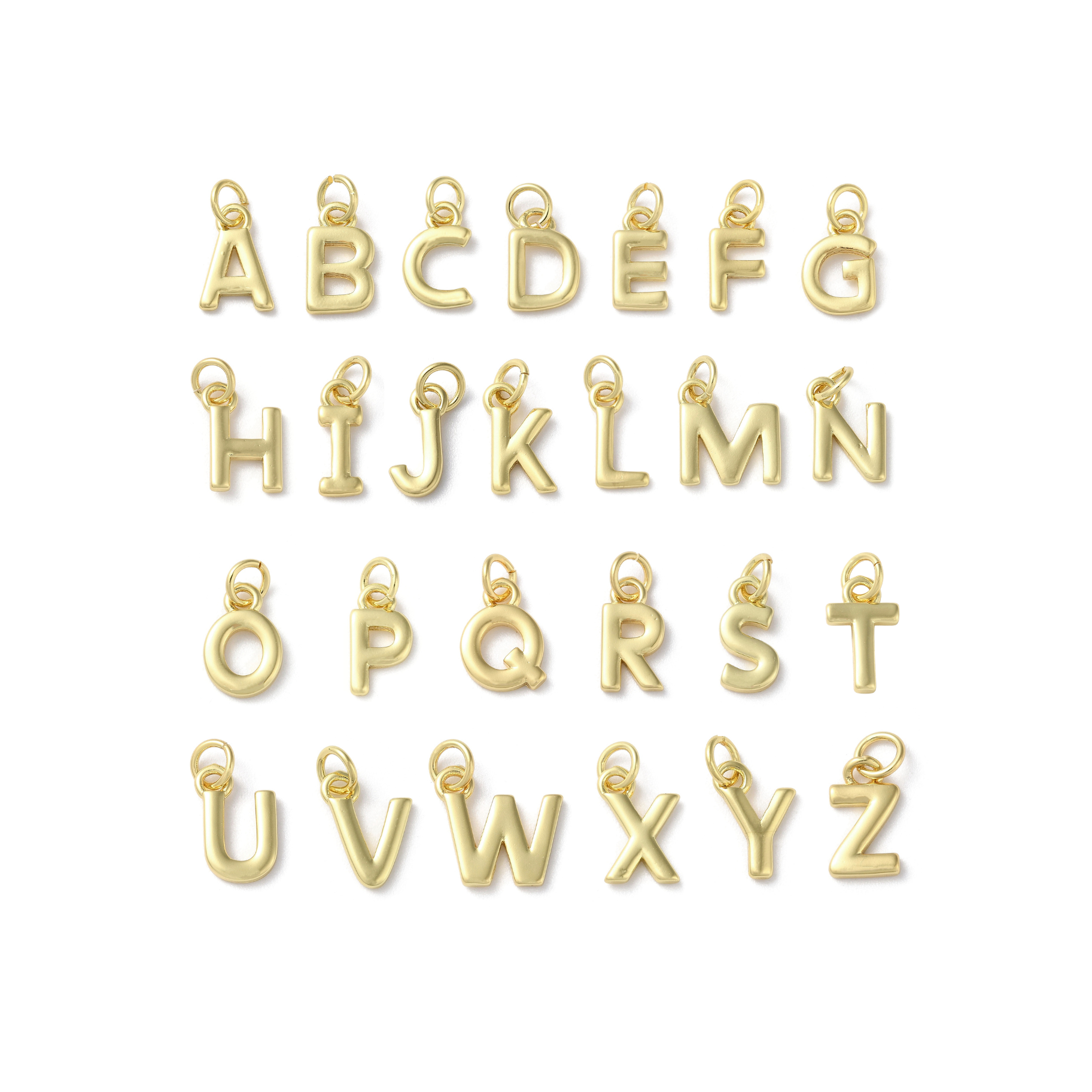18k Gold Plated Brass Initial Charm Full Set