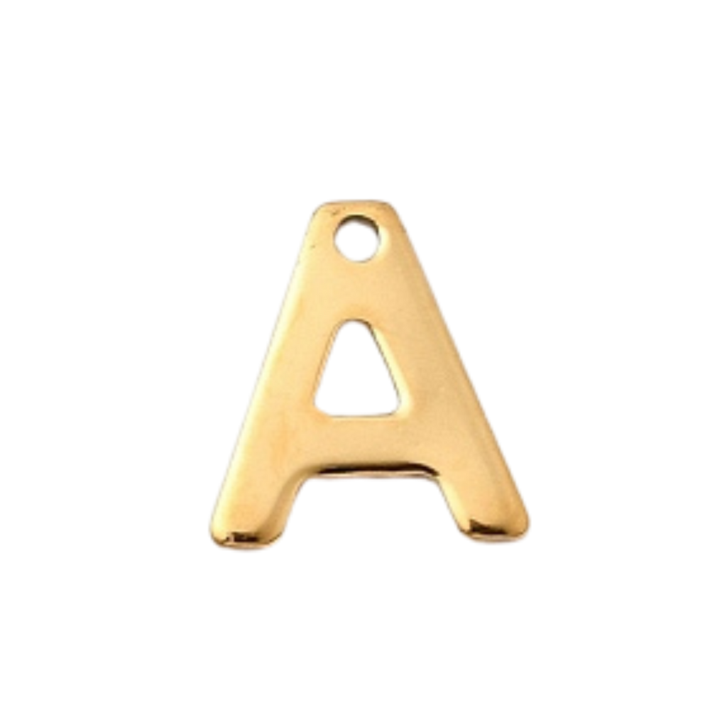 18k Gold Plated Stainless Steel Initial Charm Individual Letters