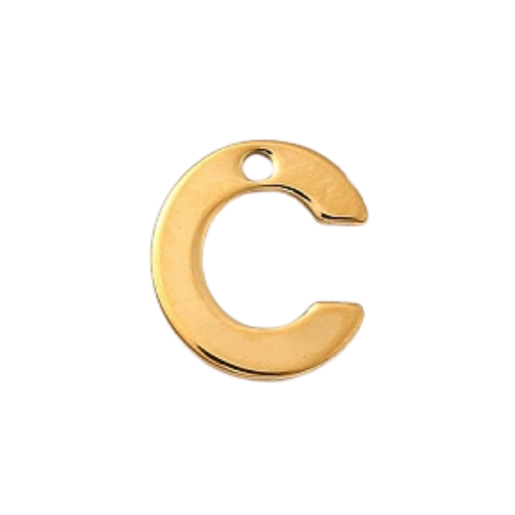 18k Gold Plated Stainless Steel Initial Charm Individual Letters